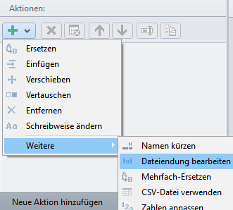 Aktion Dateiendung bearbeiten